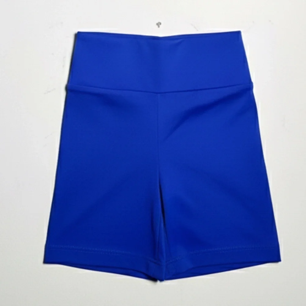 Theatricals Blue Mesh Long Sleeve Crop Top High Rise Dance Shorts Set